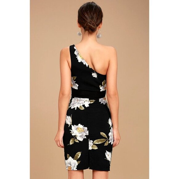 NWT Lulus Save Me A Dance One Shoulder Floral Dress, Size S - Picture 2 of 11